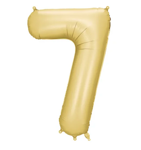 Matiniai aukso spalvos foliniai balionai skaičiai nuo 0 iki 9