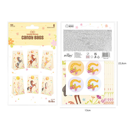 arkliukų tema dekoracijos maišeliai svečiams dovanos dovanų maišiukai vaikams skanėstams