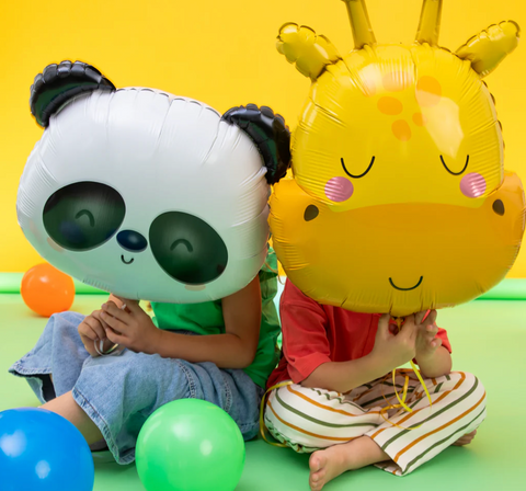 folinis balionas panda gyvunai tema gimtadienis dekoracijos pandos