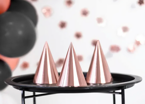 Gimtadienio kepurėlės (auksinės, rožinės spalvos)