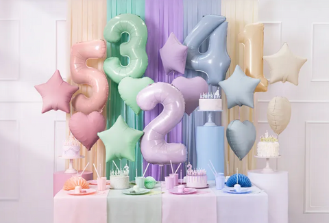 Matiniai pasteliniai balionai širdelės, žvaigždutės (rožinės, mėlynos, kreminės spalvos) helio balionai gimtadieniui dekoracijos 