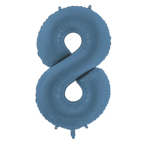 Mėlynas folinis balionas skaičius (0, 1, 2, 3, 4, 5, 6, 7, 8, 9, 0) matinis pastelinis balionas helio skacius