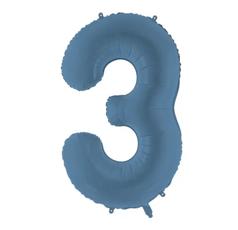 Mėlynas folinis balionas skaičius (0, 1, 2, 3, 4, 5, 6, 7, 8, 9, 0) matinis pastelinis balionas helio skacius