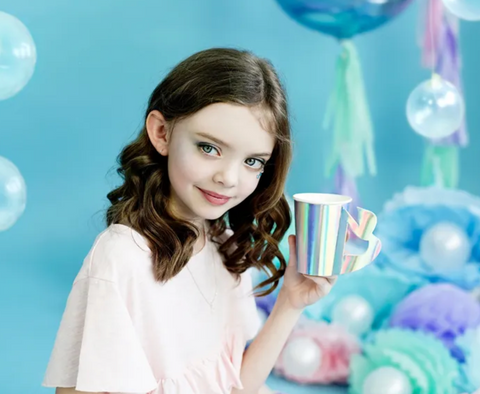 undinėlės tema gimtadieniui dekoracijos puodeliai balionai lekstutės